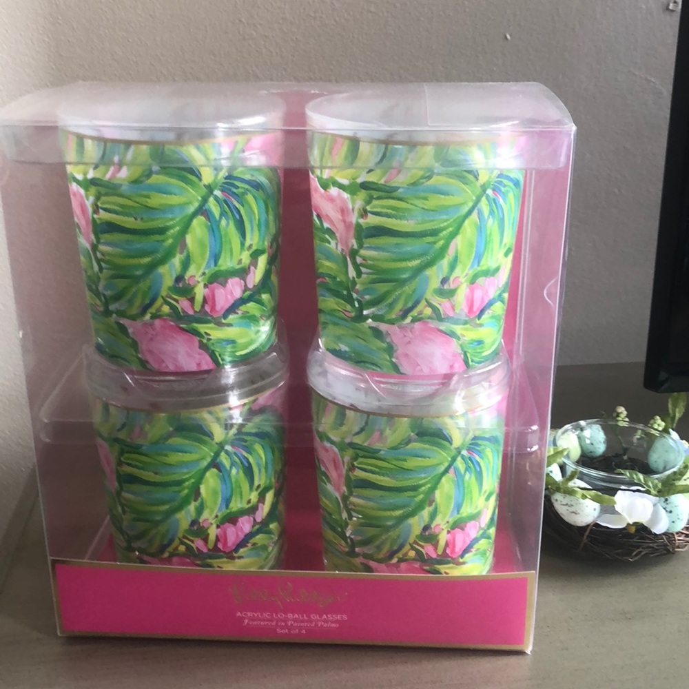 Lilly Pulitzer acrylic  Lo Ball glasses